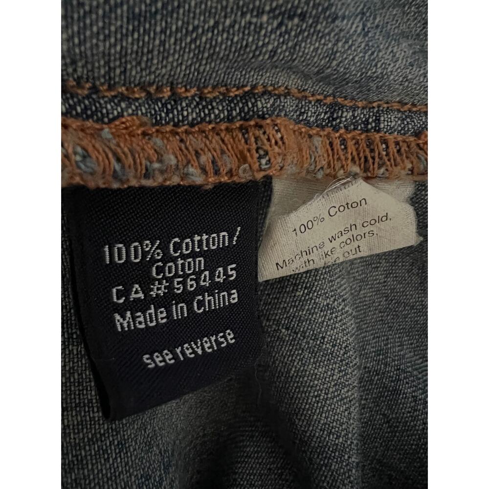 J Crew Women's Denim Pearl Snap Cowgirl Western Rodeo Shirt! Size 14 - Picture 4 of 8